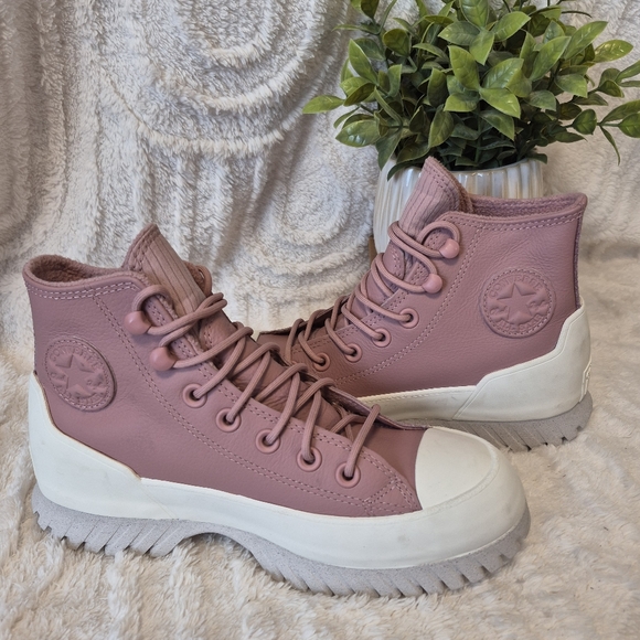 Converse Chuck Taylor All Star Lugged 2.0 Sneakers Pink Waterproof Women’s Sz 6 - Picture 12 of 16